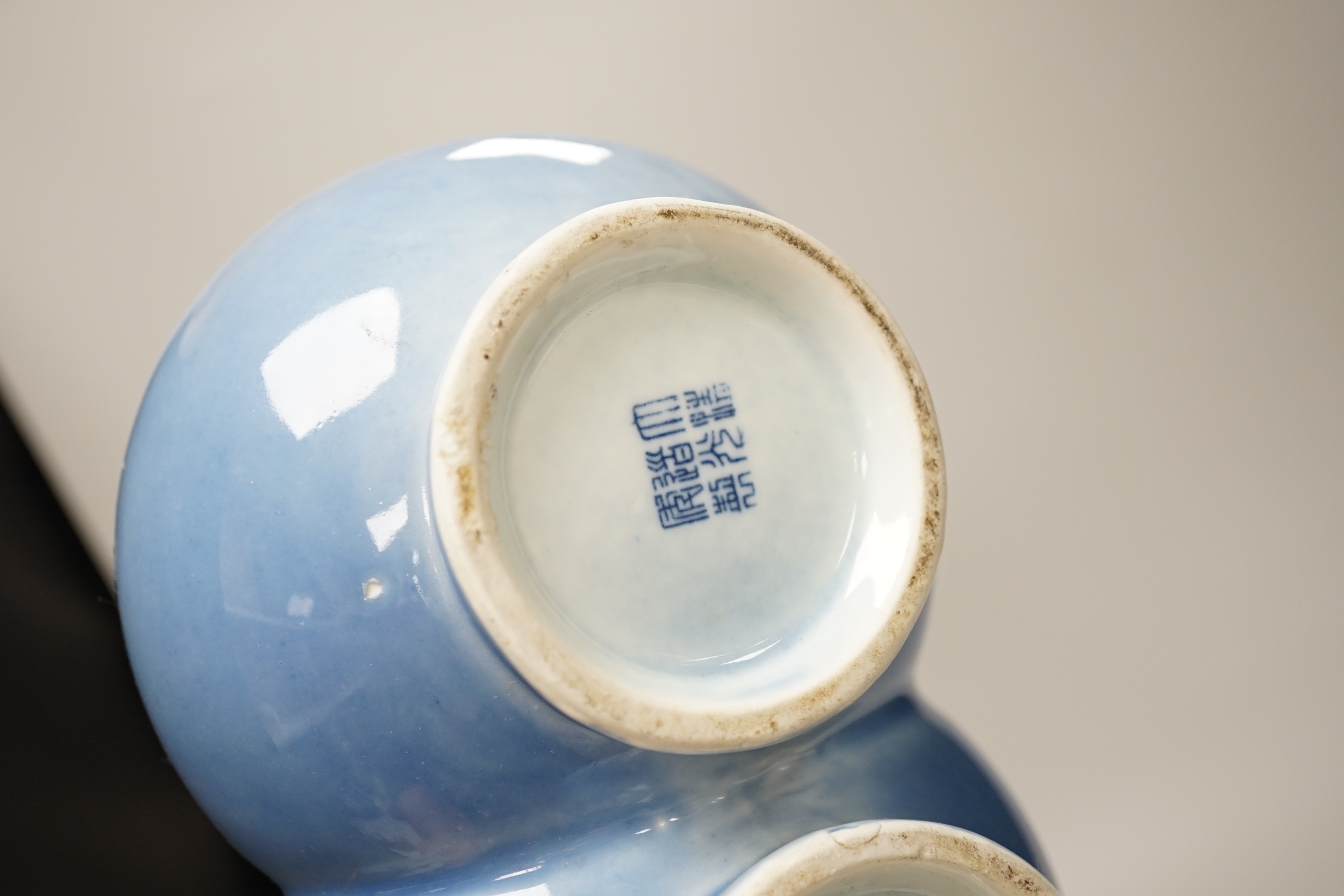 Chinese ceramics including a pair of Canton vases, baluster jar and cover and enamelled matchbox holder, the largest 24cm high